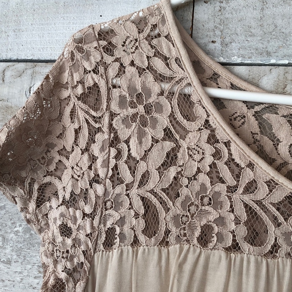 Keysha Silk Ruffle Maxi Dress Lace top - Picture 8 of 13